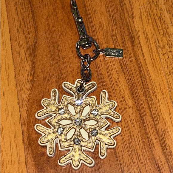 Coach Accessories - Coach Snowflake ❄️ Leather Keychain Bag Charm